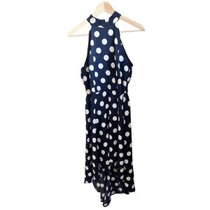 L.a. Soul Polka Dot Halter Neck High Low Midi Dress Small